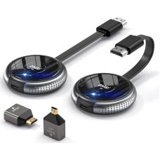 Traadita HDMI, DRYMOKINI HDMI traadita saatja ja vastuvõtja 165 ft HD traadita HDMI raadioülekanne, 5G HDMI traadita ülekanne meedia striimimiseks sülearvutist/kaamerast/PS5-st telerisse/projektorisse