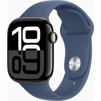 Apple Watch Series 10 [GPS, 46 mm] - alumiiniumist korpus teemantmust koos spordirihmaga Denim, S/M (uuenenud)
