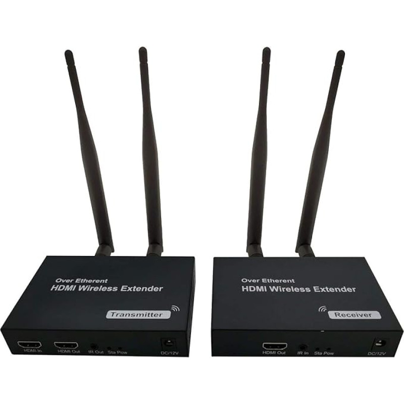 HDMI traadita saatja ja vastuvõtja Traadita saatja ja vastuvõtja Täielik traadita laienduskomplekt Loop Out, 200 m / 656 FT STB, sülearvuti, kaamera, arvuti, YouTube, PS4/5 TV-le, projektorile, DSLR pistik ja