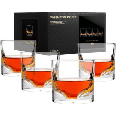 LIITON Heavy Crystal Whiskey Glass Set, paksud külmutatavad Bourbon-klaasid (1 lb igaühele), Premium Whiskey Kingitused meestele, külmutatud kristall jahutab kokteile