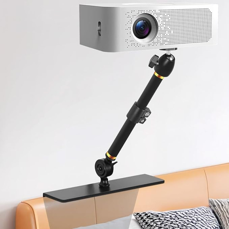 VexNook projektorihoidik voodile ja diivanile - Reguleeritav statiivi pikkus 33-45 cm, peidetud disainiga voodi diivanile projektorihoidik, ühildub 99% projektoritega, XGIMI, Nebula, VANKYO, Epson