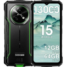 DOOGEE Fire 5 Android 15 mobiiltelefon väljas ilma lepinguta 2025, 13000 mAh 10 W, 6,6-tolline HD + 90 Hz, 12 GB + 64 GB/2 TB 4G väljas nutitelefon, 13 MP + 8 MP AI kaamera ehitusplatsil mobiilne