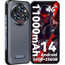OUKITEL WP35S Outdoor Smartphone Android 14-11000 mAh Outdoor mobiiltelefon ilma lepinguta, 24GB RAM + 256GB ROM ehitusplatsi mobiiltelefon, 6,6 tolli, 48MP + 16MP + 8MP öönägemiskaamera,