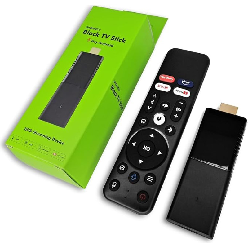 BOXPUT Q3 4K Ultra HD TV Stick HDR, Kiire WiFi 6 TV Stick, TV Stick USB ühendusega, Dual WiFi, BT 2GB RAM, 16GB ROM, BT häälpuldiga kaugjuhtimispuldiga