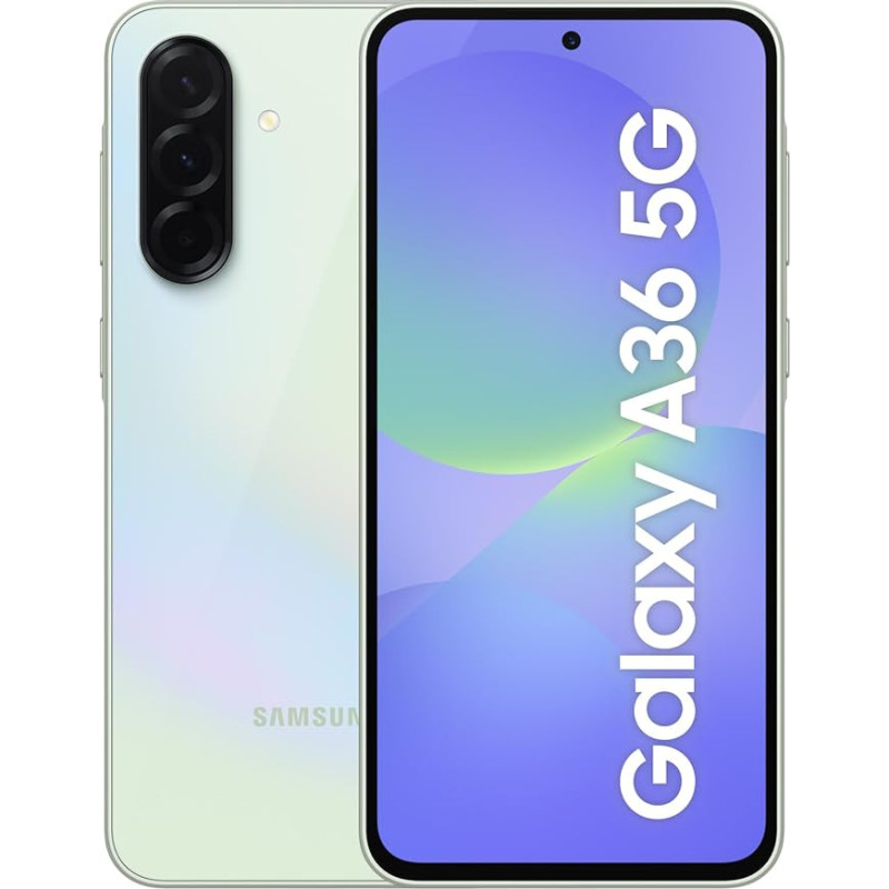 Samsung Galaxy A36 5G AI nutitelefon ilma lepinguta, Simlocki tasuta AI mobiiltelefon Androidiga, 6GB RAM, 128GB mälu, 50MP kaamera, Awesome Lime, 2,5-aastane garantii [eksklusiivne Amazon]