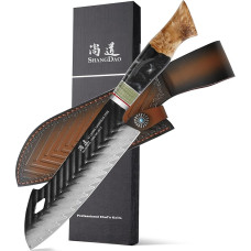 SHANGDAO Damask Santoku nuga 19 cm, 67 kihiline sulamteras koos professionaalselt käsitsi treitud vaiguga ja puidust käepidemega QILIN-seeria