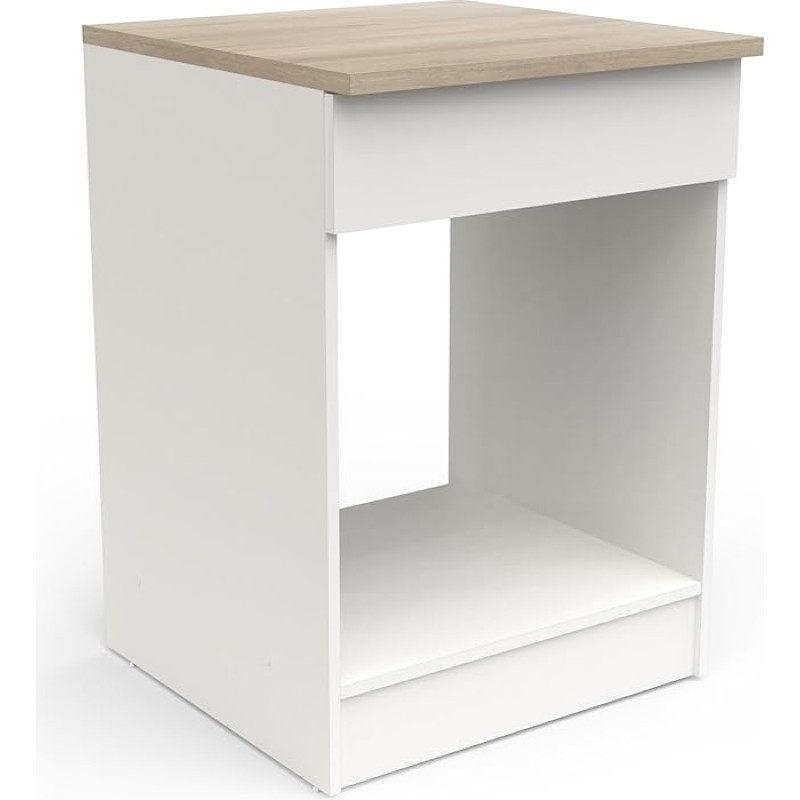 Demeyere köögimööbel, tammepuidust komposiitmööbel, valge, 60 x 60 x 85 cm