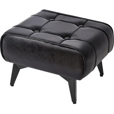 YMYNY Väike jalahoob nahast jalahoob kaasaegne pehmendusega diivanijalats elutoa tugitoolile Square Tech kangast Ottomani Vintage 40 x 30 x 26 cm must HBD037B