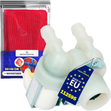 Pesumasina sisselaskeventiil 2 väljundiga 180° on originaalkoodiga 112595 Gorenje jaoks - komplektis mikrokiudlapiga - valmistatud ELis - garantii 10 aastat - MONTERAL