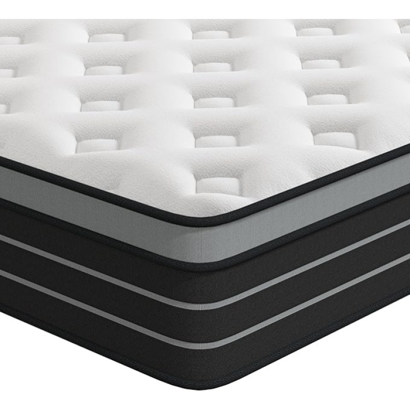 CBAEC-RSN madrats 160 x 200 cm Box Spring voodi kõvadus H3, sobib lastele ja täiskasvanutele, Öko-Tex sertifitseeritud, ergonoomiline 7-tsooniline madrats kõrgus 20 cm