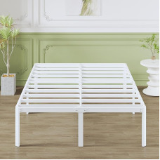 Lutown-Teen metallist voodi 160 x 200 cm, ümmarguste nurkadega, kõrgus 41 cm voodi lamelliraamiga, voodiraam koos voodi all oleva panipaigaga, müravaba, lihtne kokkupanek, valge