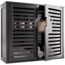 HITNET Vannitoa seinakapp, must, bambusest seinakapp, meditsiinikapp, rippuv WC üle reguleeritavate riiulitega elutuppa, magamistuppa, kööki