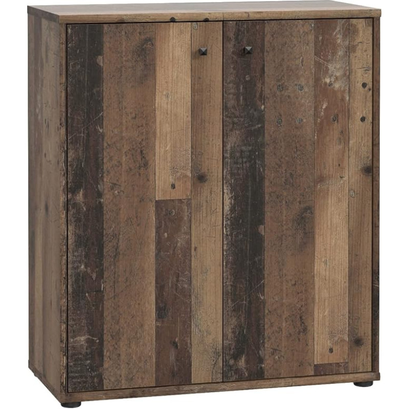 FORTE Tempra 2 kirstu 2 uksega, puitmaterjalist, vanapuidust vintage stiilis, 73,7 x 85,5 x 34,8 cm (B x K x S)