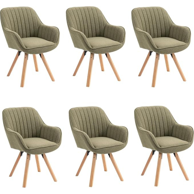 MEUBLE COSY pöörlevad söögitoolid, 6 tooli, köögitoolid, polsterdatud toolid, pöörlevad toolid käetoega, tugitool, meigitool, valmistatud kangast, täispuidust jalad söögituppa, elutuppa.