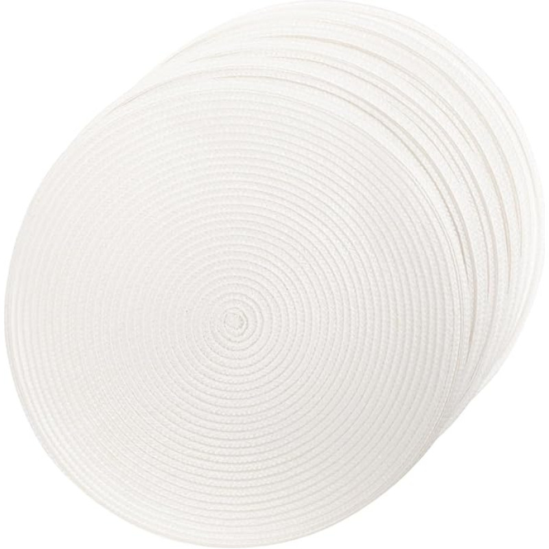 Toyvian 6 Stück Teiliges Abwaschbares Pp platzset Gewebte Tischsets mit Isolierung Hitzebeständig und Ölresistent rutschfeste Tischmatten für Esstisch Küche Restaurant Weiß