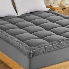 SONIVE Pillow Top madratsipealne Ultra paks pehmete pehmete steppitud hingav müratu hotellikvaliteet kõrge kvaliteediga 1000gsm alternatiivse täidisega Single Grey