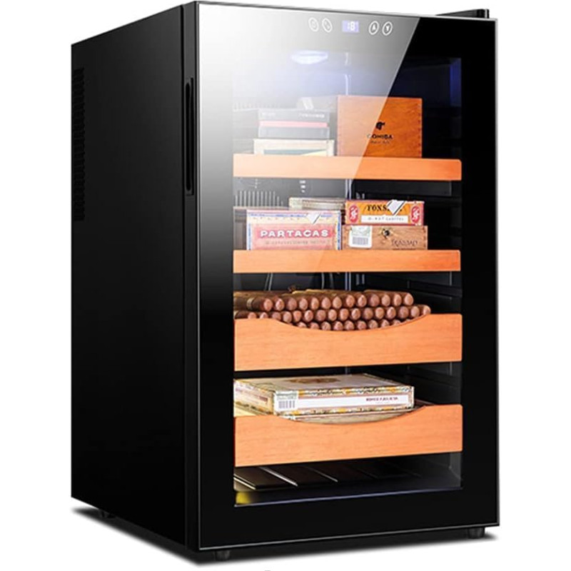 70L elektriline temperatuuri reguleerimise funktsiooniga, konstantse temperatuuriga sigarikapp koos kahekordse südamiku jahutusega, mahutab kuni 400 sigarit