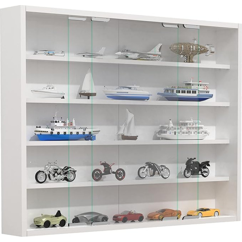 VCM Agisa L rippuv klaasist vitriinkapp karastatud turvaklaasiga Mõõdud umbes K 60 x L 77 x S 10 cm Kaasaegne ja ruumi säästev klaasist valge