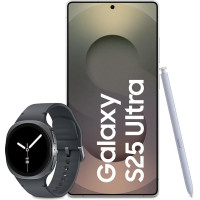 Samsung Galaxy S25 Ultra AI nutitelefon Galaxy AI-ga, 12 GB RAM, 512 GB mälu, Titanium White Silver, Galaxy Watch8 nutikellaga