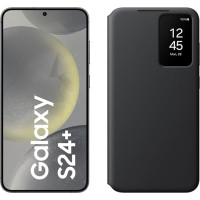 Samsung Galaxy S24+ AI nutitelefon, 12 GB RAM, 256 GB mälu, Onyx Black, 3-aastane tootjagarantii + Smart View rahakotikott Black