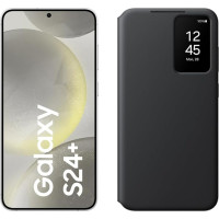 Samsung Galaxy S24+ AI nutitelefon, 12 GB RAM, 512 GB mälu, marmorhall, Smart View rahakotikott, must