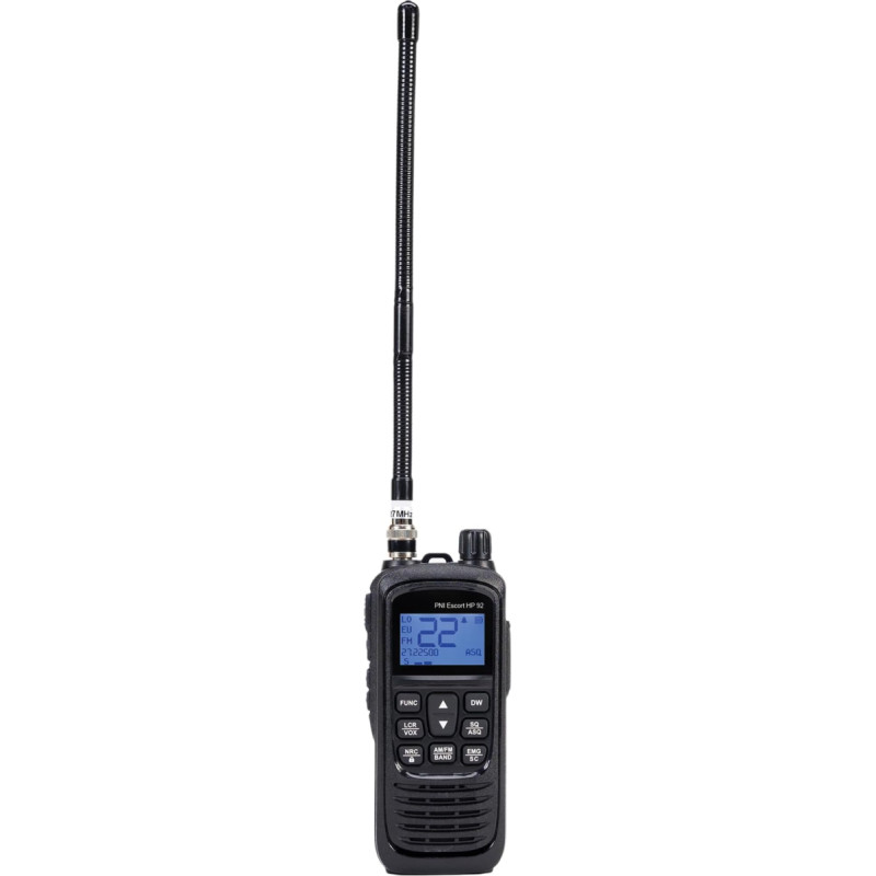 PNI Escort HP 92 Multi Standard Portable CB raadiojaam, 4W, AM-FM, NRC, Dual Watch, Roger Beep, ASQ SQ Reguleeritav, VOX, 12V-24V