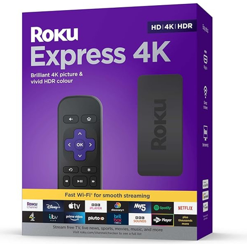Roku Express 4K | HD/4K/HDR striiming meediapleier | Töötab ainult Saksamaal
