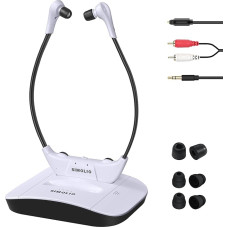 SIMOLIO SM-824D1 digitaalsed juhtmevabad kõrvaklapid telerite jaoks eakatele, 2,4 GHz TV kõrvaklapid juhtmevabad koos vahetusaku ja mikrofoniga ning laadimisjaamaga, TV kuulmisvõimendi