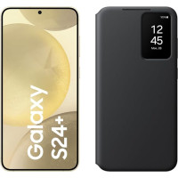Samsung Galaxy S24+ AI nutitelefon, 12 GB RAM, 512 GB mälu, kollakas kollane, 3-aastane tootja garantii + Smart View rahakotikott, must
