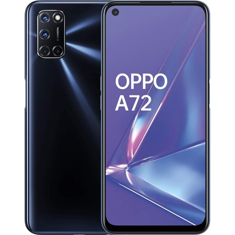 OPPO A72 nutitelefon 128 GB, 4 GB RAM, Dual SIM, Twilight Black [Itaalia versioon]