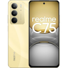 realme C75 nutitelefon 8+128 GB, IP69 tolmu- ja veekindlus, 5828 mAh tahke aku, 50MP AI kaamera, 6,72-tolline ekraan 90 Hz värskendussagedusega, MediaTek Helio G92 Max kiibistik, Lightning Gold (ei ole