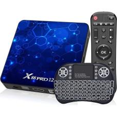 Android 12.0 TV Box, 4GB RAM 64GB ROM RK3318 Quad-Core 64-bit Cortex-A53, Android Box 2.4G/5G WiFi6 Bluetooth 5.0, Media Player Support 3D 4K UHD videod koos Mini Keyboardiga