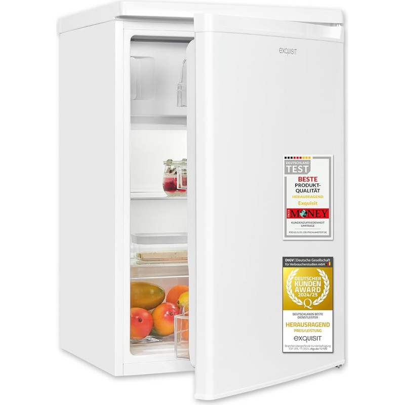 Exquisit KS516-4-E-040E Fridge Freezer 109 Litres Small Fridge Height 85 cm High Freestanding Compact White