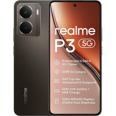 realme P3 5G nutitelefon, 12 + 512 GB, 5260 mAh aku, 45 W laadimine, Snapdragon 6 Gen 4 kiibistik, 50 MP AI kaamera, 2000 nitti Pro-Esports 120 Hz ekraan, IP69, roheline (ilma adapterita)