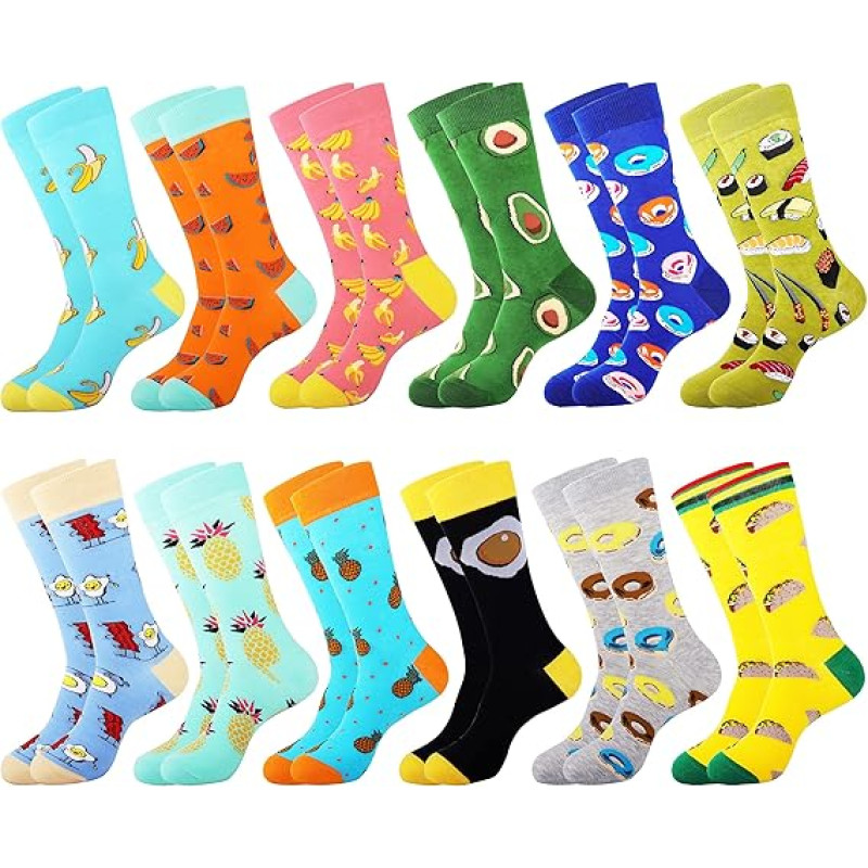 Belloxis Men’s Colourful Socks with Motif, Cuddly, Cotton Calf Socks, Gifts for Men, 43–46