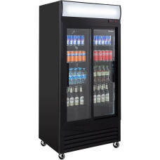 GastroHero Eco 630 Drinks Fridge with Light Attachment and Sliding Doors