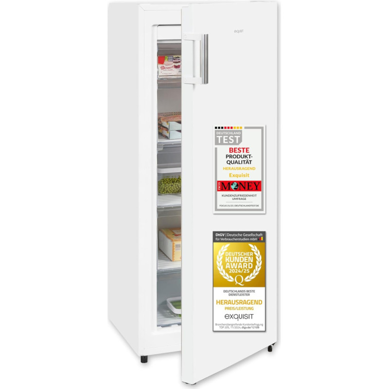 Exquisit NoFrost GS5231-NF-H-010E Freezer Large 155 Litres Quick Freezer Alarm Function White