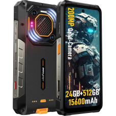 Ulefone Armor 26 Ultra 5G väljas nutitelefon, 24GB + 512GB Android 13 väljas mobiiltelefon ilma lepinguta, 200MP + 64MP kaamera, 15600mAh aku / 120W kiirlaadimine, 6,78-tolline FHD + 120Hz, 121dB