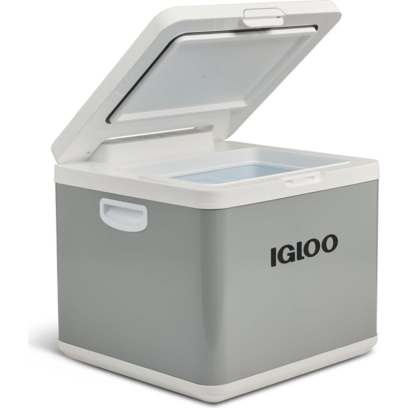 IGLOO IH45 Compressor Cool Box Hybrid - Freezer Box, 43 Litres, 12 V and 230 V, Mini Fridge for Car, Travel Mobile and Camping, Grey