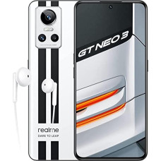 realme GT neo 3 80 W - 8 + 256 GB 5G nutitelefon ilma lepinguta, MediaTek Dimensity 8100 protsessor, SuperDart laadimine, 120 Hz Super OLED ekraan, Dual SIM, NFC, Sprint valge