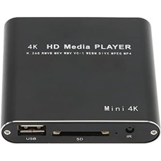 Bewinner Portable 4K Media Player, 1080P HD AV USB HDMI Media Player koos kaugjuhtimispuldiga, digitaalne RMVB MKV RM MP4 Player, toetab kuni 5000G välise kõvaketta jaoks