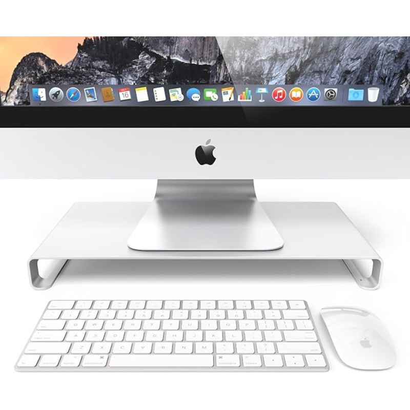 Monitor Riser Stand [Desire2 View My Screen At Home] Aluminium Riser Desk Stand For iMac, Macbook, Laptop, Notebook, Computers and PC