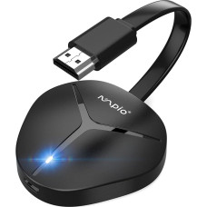 Juhtmevaba HDMI ekraani dongle adapter, 4K HDR WiFi HDMI striiming video sünkroonimisadapter, mis ühildub telefoni/Pad/OS/Android/Windows/Mac/PC ja HDTV/Monitori/Projektori vahel, Miracast Airplay DLNA, must