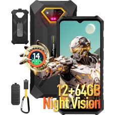 Ulefone Armor X13 mobiiltelefon Android 14, 12GB + 64GB/SD-256GB, Octa Core, 50MP + 24MP öövaatlus, 6320mAh aku, 6,52-tolline HD+, väljas nutitelefon 4G Dual SIM, Face ID/NFC/GPS 2 aastat.