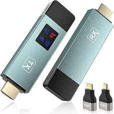 Traadita HDMI saatja ja vastuvõtja, 98FT/30M stabiilne ühendus, 2.4G/5G kaasaskantav HDMI juhtmevaba LED ekraaniga, Plug & Play video- ja audiofailide striimimiseks sülearvutist, arvutist HDTV-sse, projektorisse.