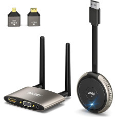 Traadita HDMI saatja ja vastuvõtja 4K, 5G 165FT/50M HDMI traadita edastamine toetab 8 TXS kuni 1 RX, Plug & Play FHD traadita laiendaja video- ja audiofaili striimimiseks sülearvutist, arvutist HDTV-le.