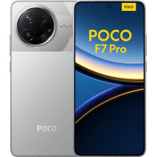 Xiaomi Poco F7 Pro nutitelefon, 12 + 256 GB, hõbedane, mobiiltelefon ilma lepinguta, 50 MP, 120 Hz AMOLED ekraan, Snapdragon protsessor, 6000 mAh aku, 90 W HyperCharge, HyperAI, Dual SIM