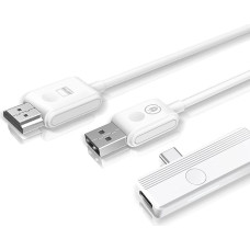 Compact Mate USB-C HDMI saatja ja vastuvõtja komplekt, traadita HDMI, ekraani peegeldamine, Plug and Play, 1080P 60fps video audio projektsioon iPhone 15, Andriod, sülearvutid HDTV / projektorile