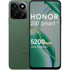 HONOR 200 Smart 5G nutitelefon, Android mobiiltelefonid ilma lepinguta (5200 mAh, IP64, 6,8-tolline 120 Hz ekraan, 256 GB / 4 GB RAM, 50 MP + 2 MP, Dual SIM, NFC), Forest Green