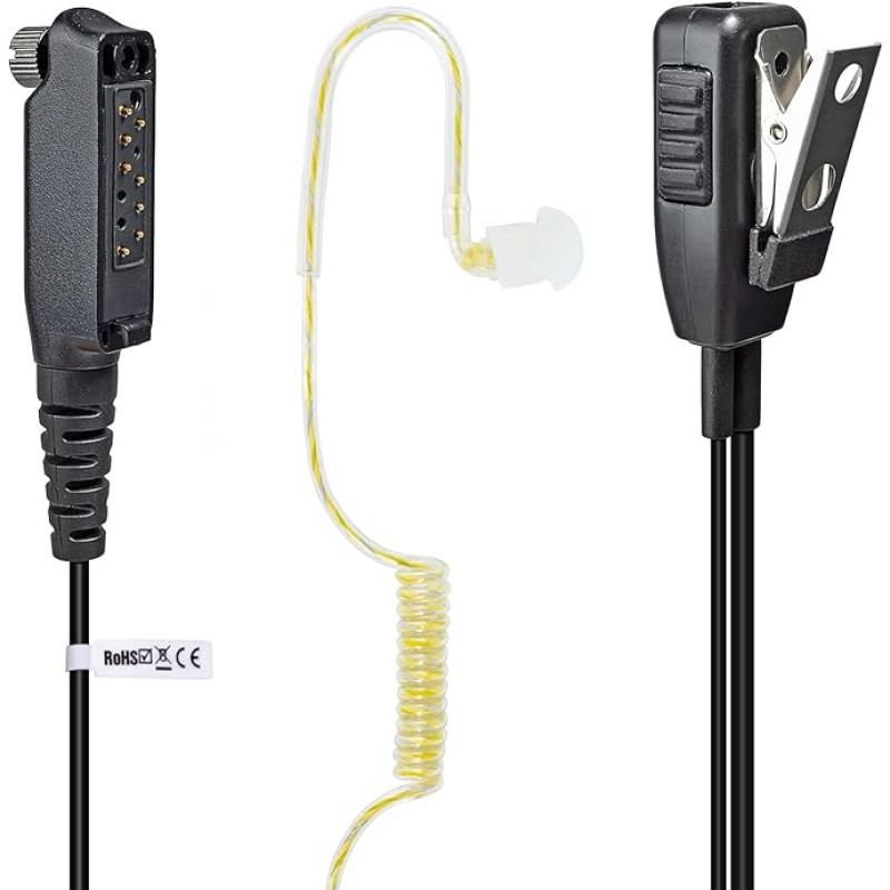 HYS Sepura turvakõrvaklapid, mis ühilduvad Sepura STP8000 STP9000(Tetra) SC20 SC21 raadiote peidetud akustilise toru kõrvaklappidega (ET01)